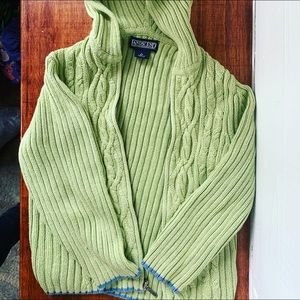 Hooded Cable Knit Lands’ End Girls Sweater 🍁🍁❄️❄️